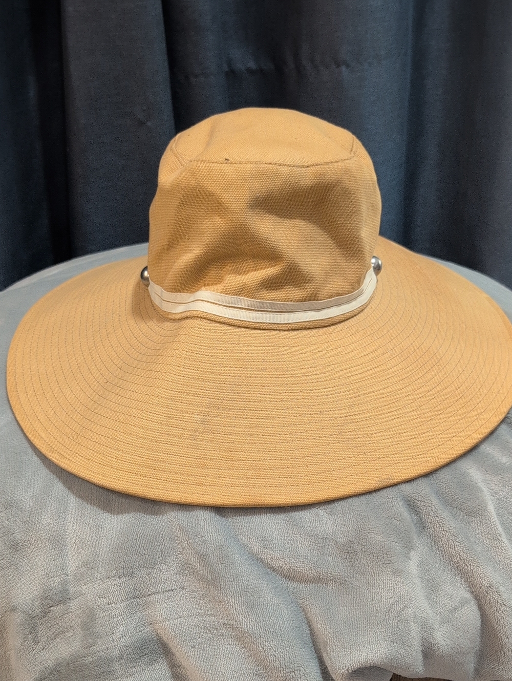 August Hats Wide Brim Sun Hat - Beige with Cream Trim